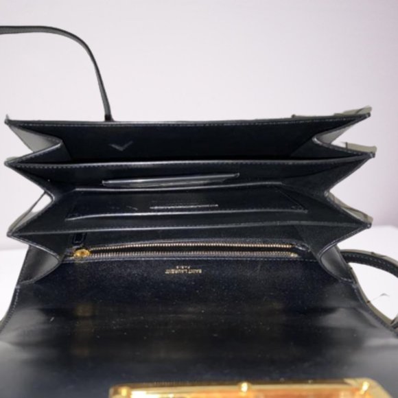 SAINT LAURENT 538791 OSX0J Domino Medium Ultra-Calf Soft Black - Picture 4 of 6